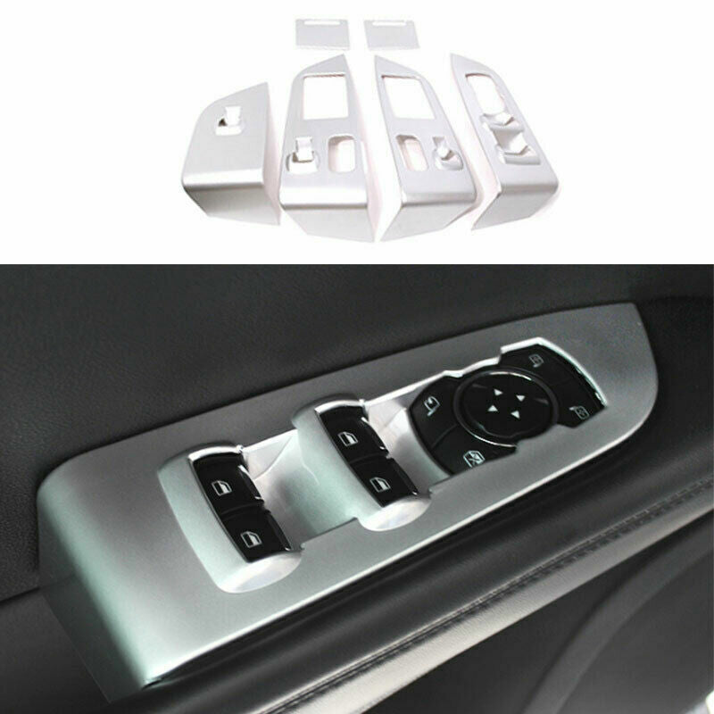 for Lincoln MKX 2016-2018 Silver Car Window Lift Switch Button Panel Cover Trim