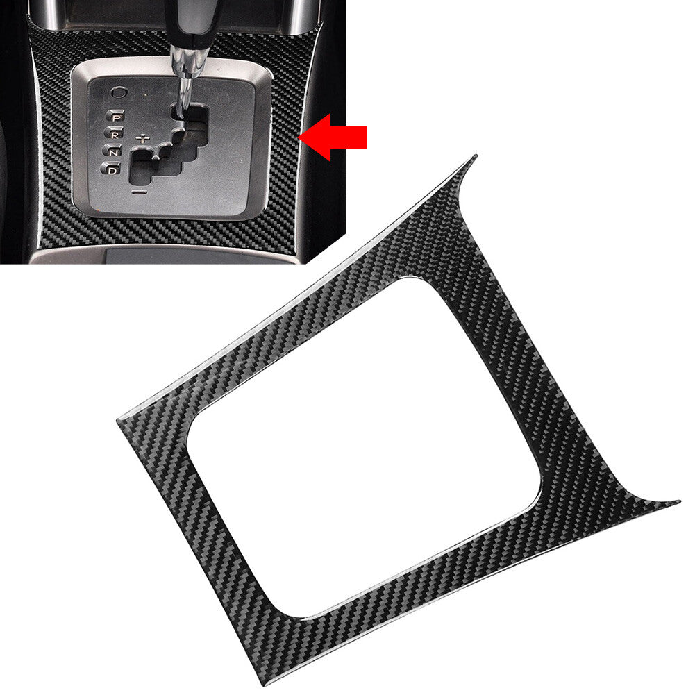 Carbon Fiber Gear Shift Panel Frame Cover Trim Fit for Subaru Forester 2008-2013