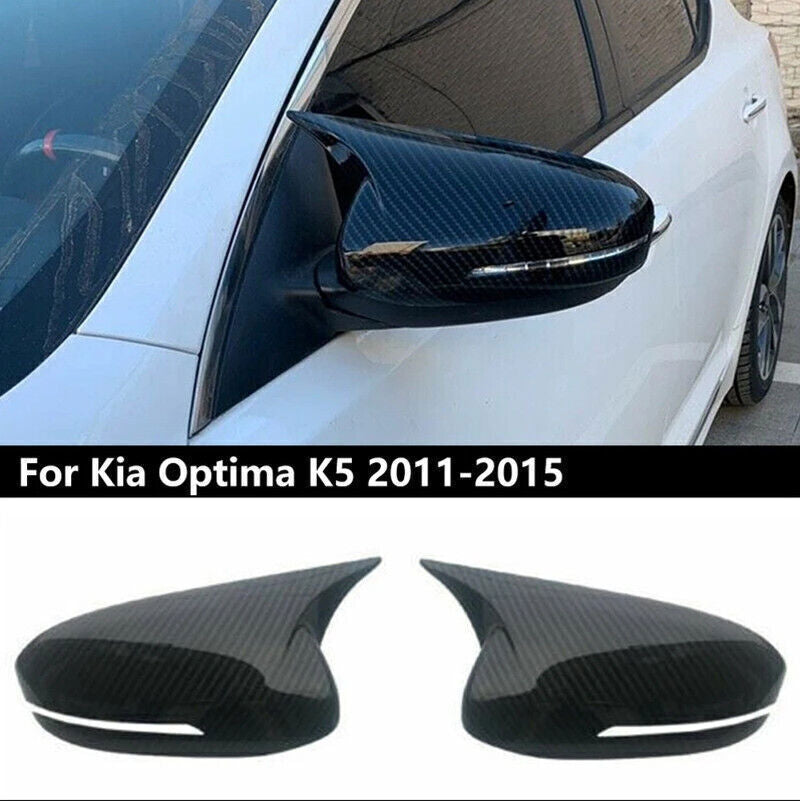 for Kia K5 Optima 11-2015 Carbon Fiber OX Horn Rear View Mirror Cover Trim 2PCS