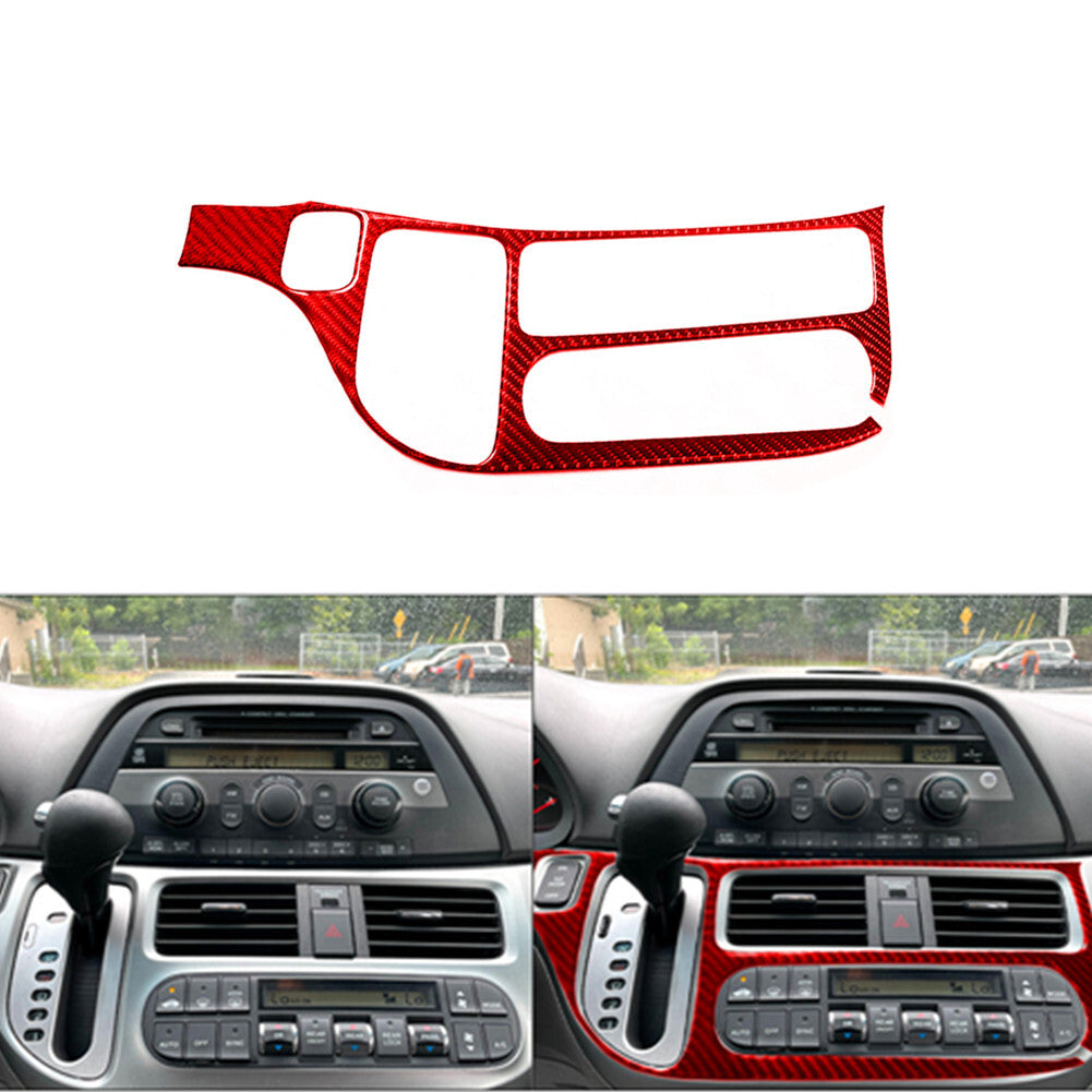 Red Center Console AC Control Panel Carbon Fiber Sticker for Honda Odyssey 05-10