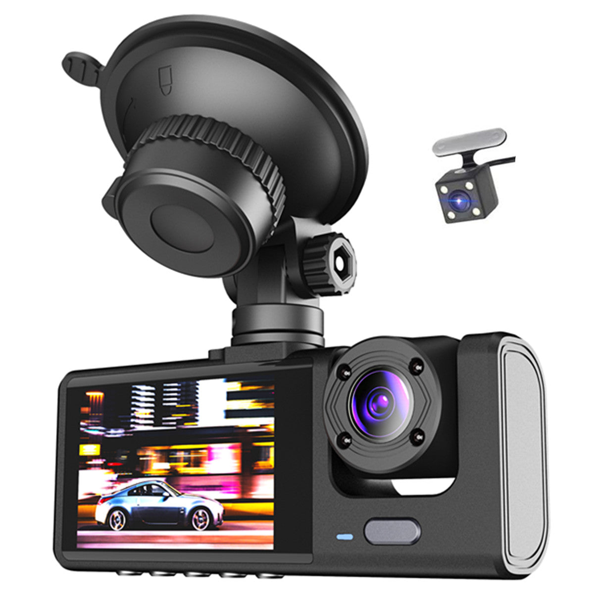2IN Dash Camera HD 1080P Front/Interior/Rear Dash Cam Night Vision G-sensor