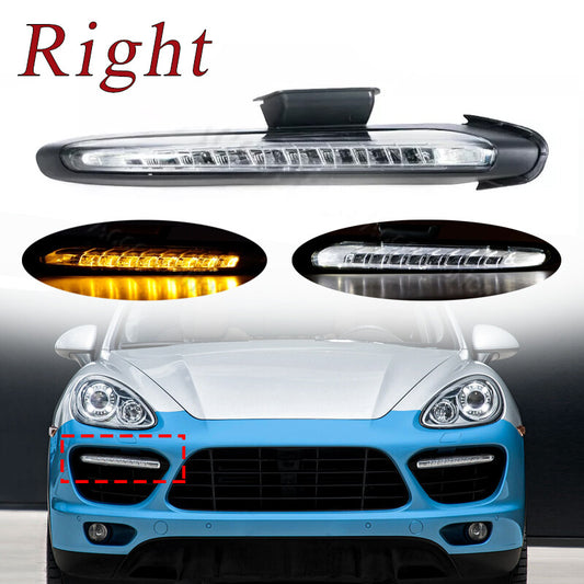 Right LED DRL daytime running lights for Porsche for Cayenne 958 Turbo Style 2011-18