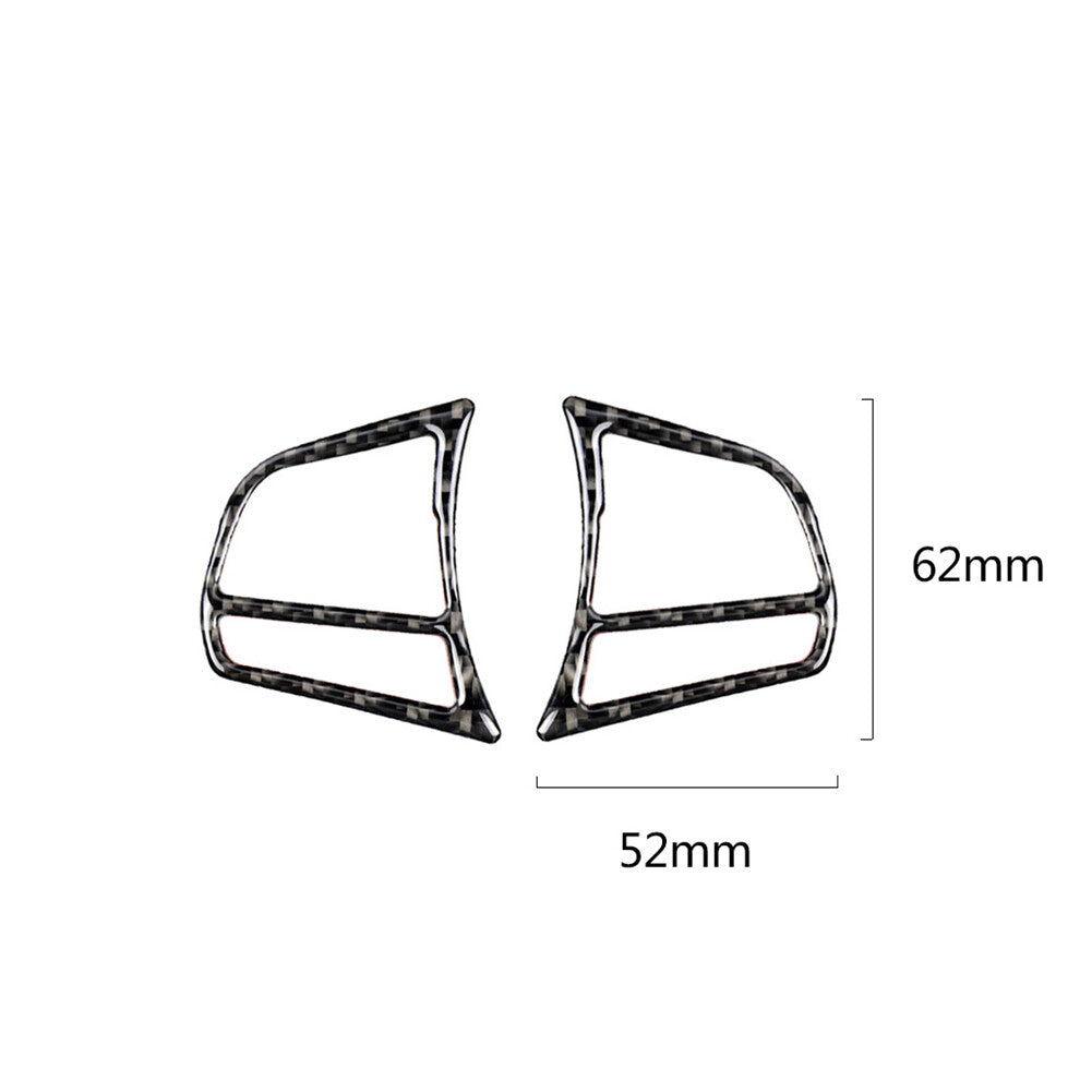 2 x carbon fiber steering wheel button frame trim for BMW 3 Series F30 2013-2018