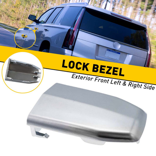 Chrome Front Door Handle Lock Cylinder Cover For 2015-2019 for Cadillac for Escalade EOA