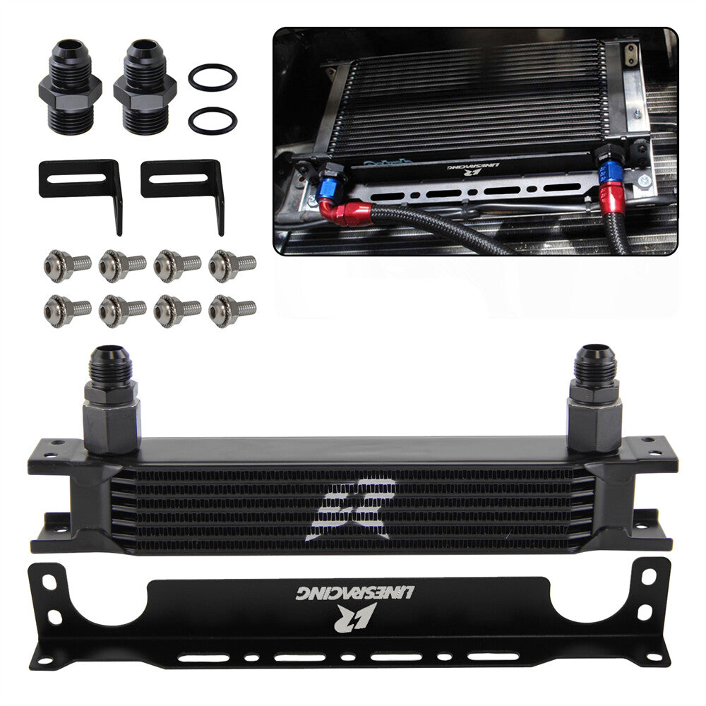 Aluminum Universal 7 Row G1/2 248MM Oil Cooler+2PCS AN8  AN10 Fittings+Bracket