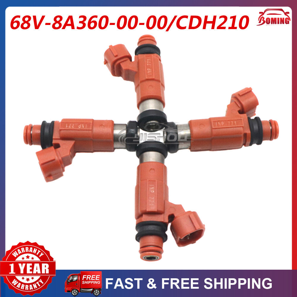 4x Fuel Injector Flow Matched for Yamaha Outboard 115 HP Marine 68V-8A360-00-00
