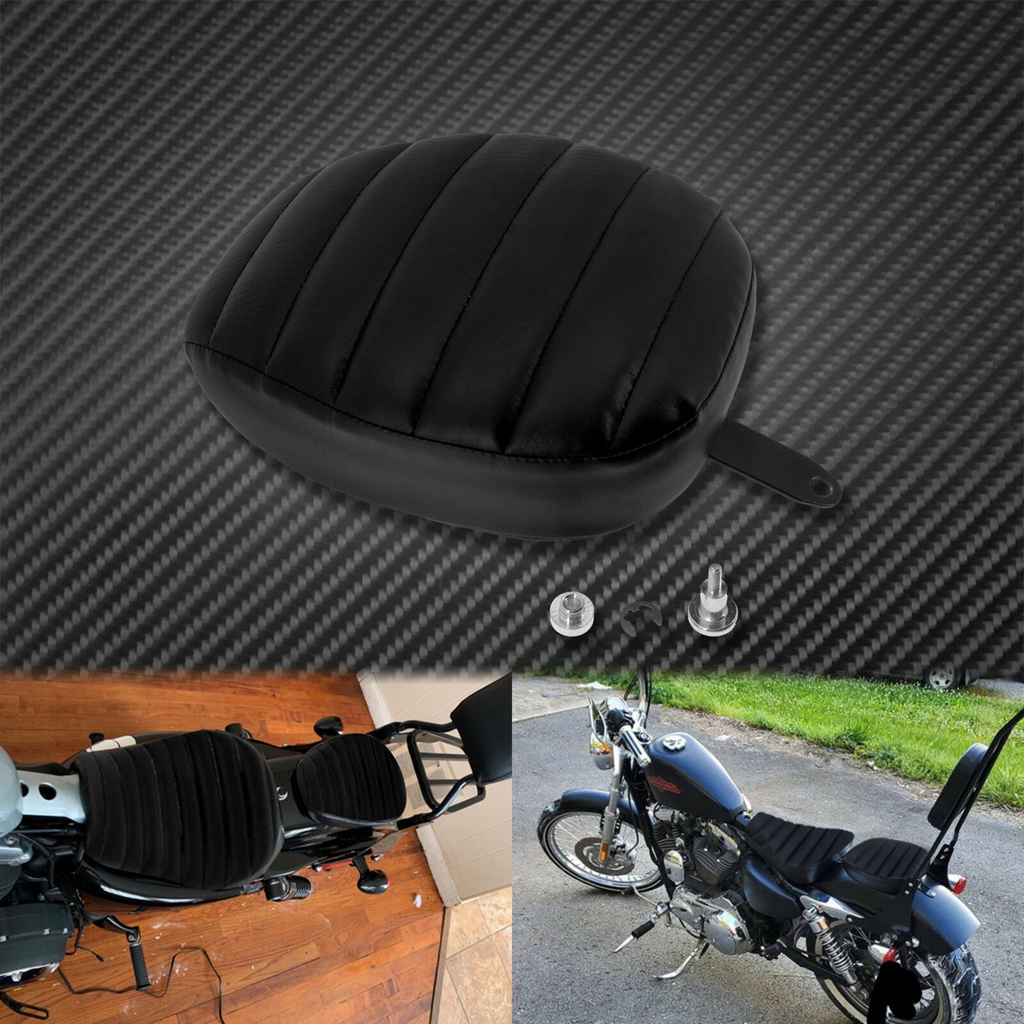 Rear Passenger Pillion Pad for Seat Stripes Fit for Harley Sportster XL1200 883 72