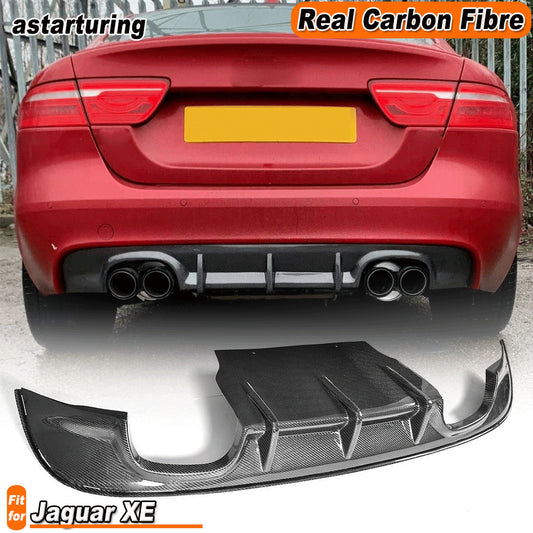 Carbon Fiber Rear Bumper Diffuser Spoiler Lip Fit for Jaguar XE Sedan 2015-2019