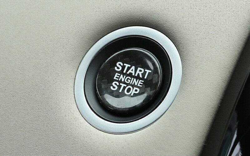 for Jaguar XJ 2010-2019Carbon Fiber Start Stop Button Ignition Switch Cover Trim