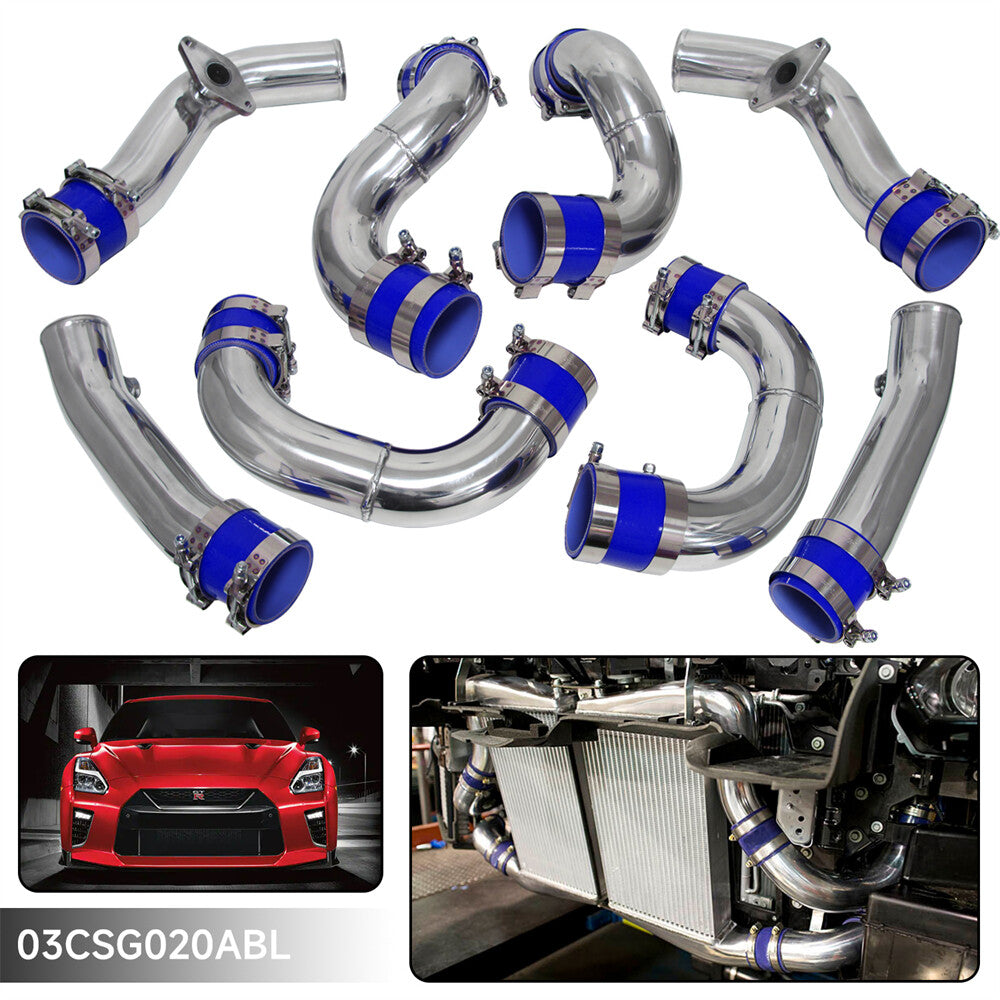 Turbo Intercooler 2.75'' Piping Kit for Nissan GT-R R35 VR38DET VR38 09-15 Blue