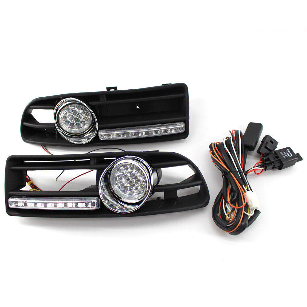 Car BUMPER GRILLE FOG LIGHT Lamp LED LAMP Fit for VW for JETTA for BORA MK4 99-04 + DRL