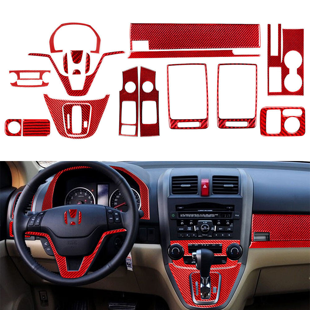 Carbon Fiber Full set Interior Decor Trim Kit Cover for Honda CR-V CRV 2007-2011