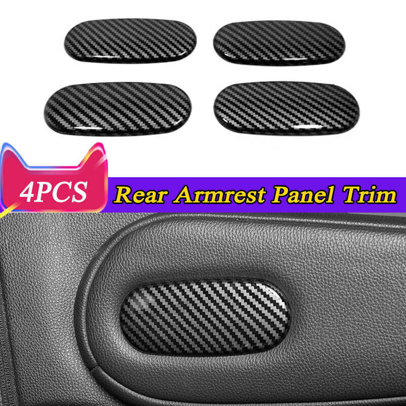 4P Carbon Fiber Look Rear Row for Seat Armrest Cover Trim for Toyota for Sienna 2021-24