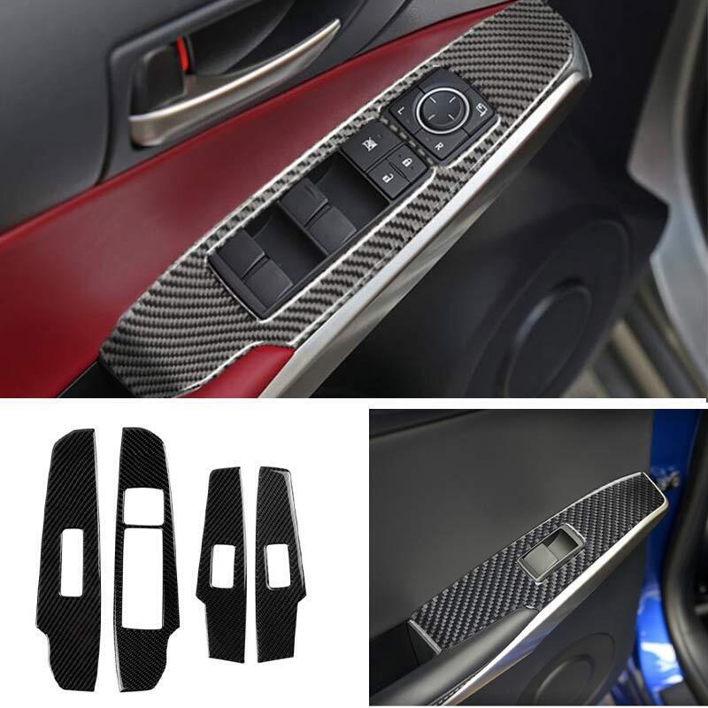 Real Carbon Fiber Window Switch Button Garnish Trim for Lexus IS 2013-22 300 350