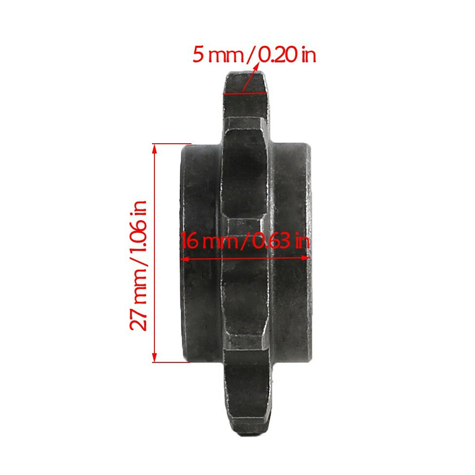 10-tooth 420mm 17mm bore front sprocket suitable for mini bikes, go-karts, all-terrain vehicles, and lawnmowers.