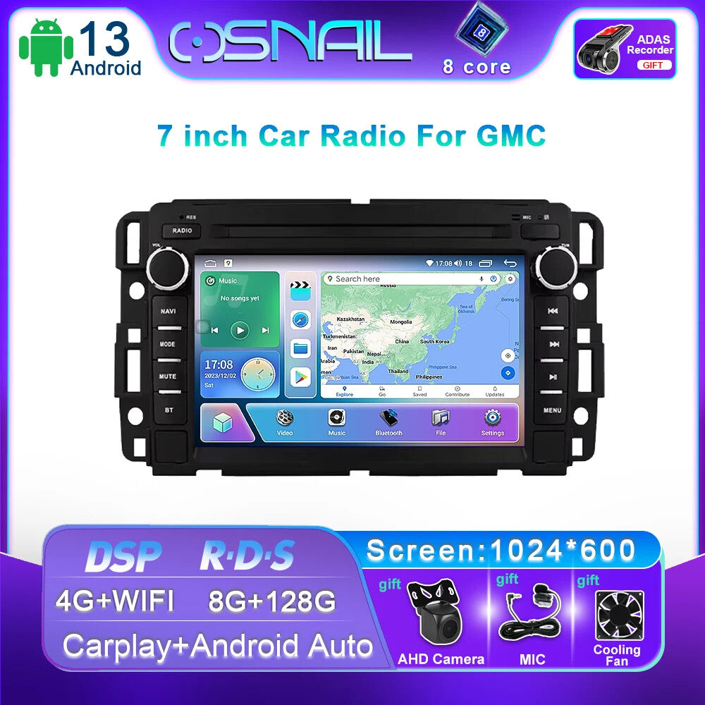 Android Auto CarPlay Car Radio for Chevrolet Silverado for GMC GPS Multimedia Player