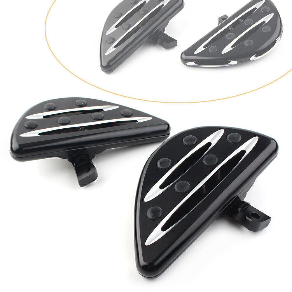 Fit for Harley Electra Glide Dyna Black Rear Passenger Floorboards Boards Foot Pegs