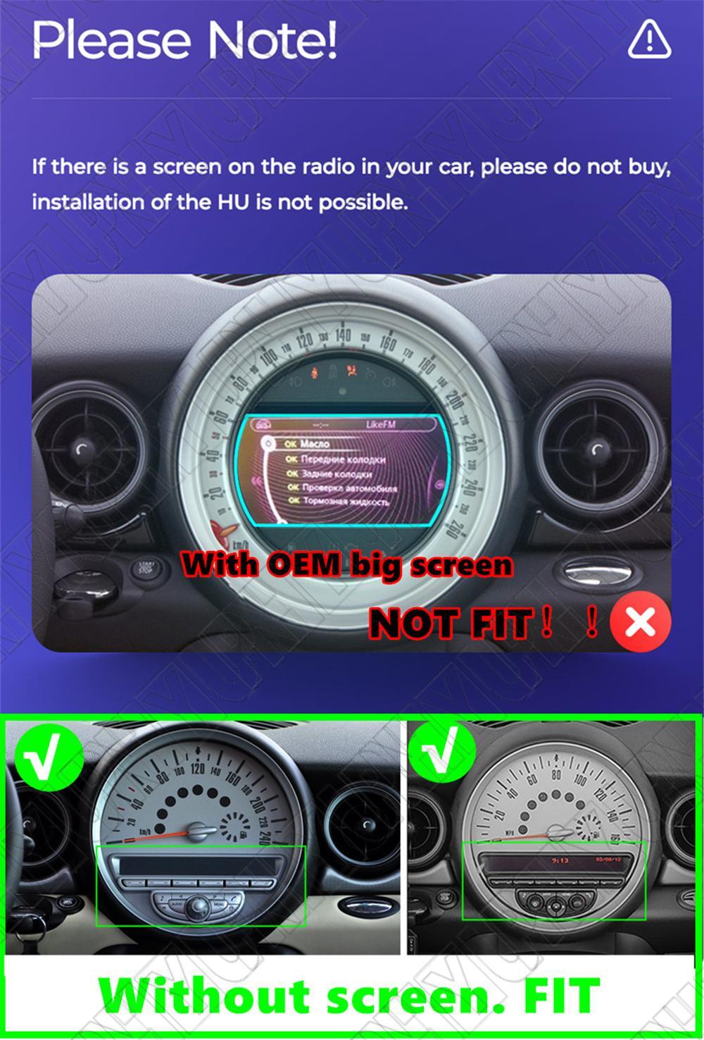 9 Android 14 Stereo Radio GPS Nav Head Unit 4+32GB FM for MINI COOPER 2007-2013