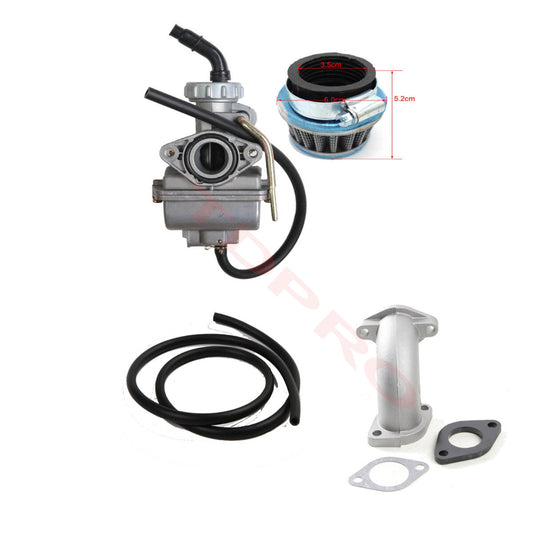 The PZ 20mm carburetor is suitable for Taodao Baja Go go-karts and scooters with capacities of 50cc, 110cc, and 125cc.