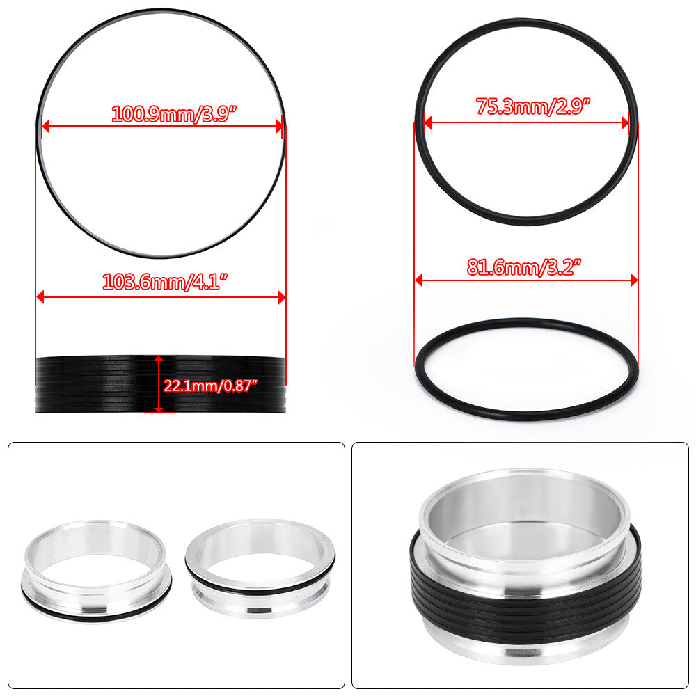 3.5'' 90mm Aluminum HD V-Band Clamp Quick Release for Intercooler Intake Pipes