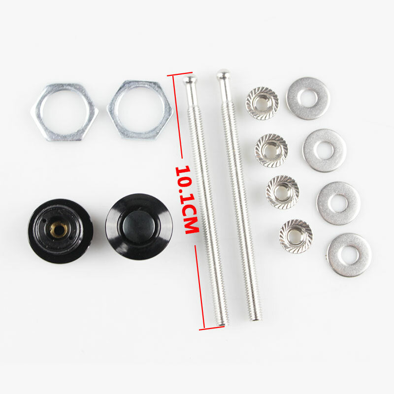 Blue 2x 26cm Push Button Billet Hood Pins Lock Clip Kit Car Quick Latch Bon