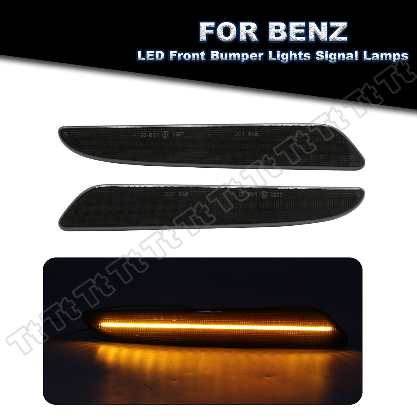 Two LED front bumper side marker lights suitable for 07-09 for Mercedes-Benz W211 E-Class E320