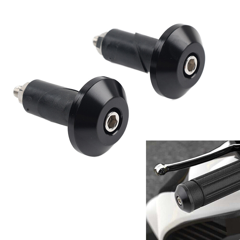 Motorcycle 7/8 1 Handlebar Grips Handle Bar End Cap Silder Plug Black