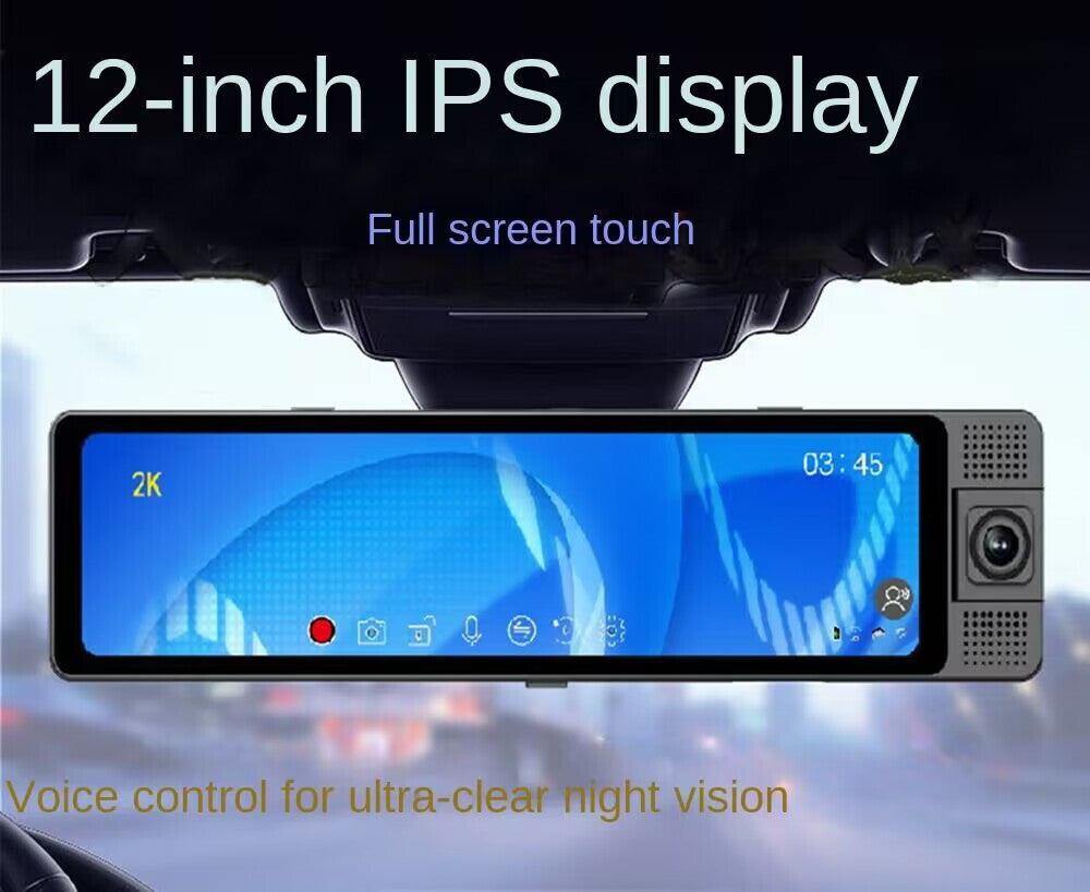 Dash Cam Car Rearview Mirror DVR Recorder Camera Touch Screen WiFi 1080P 3 Lens