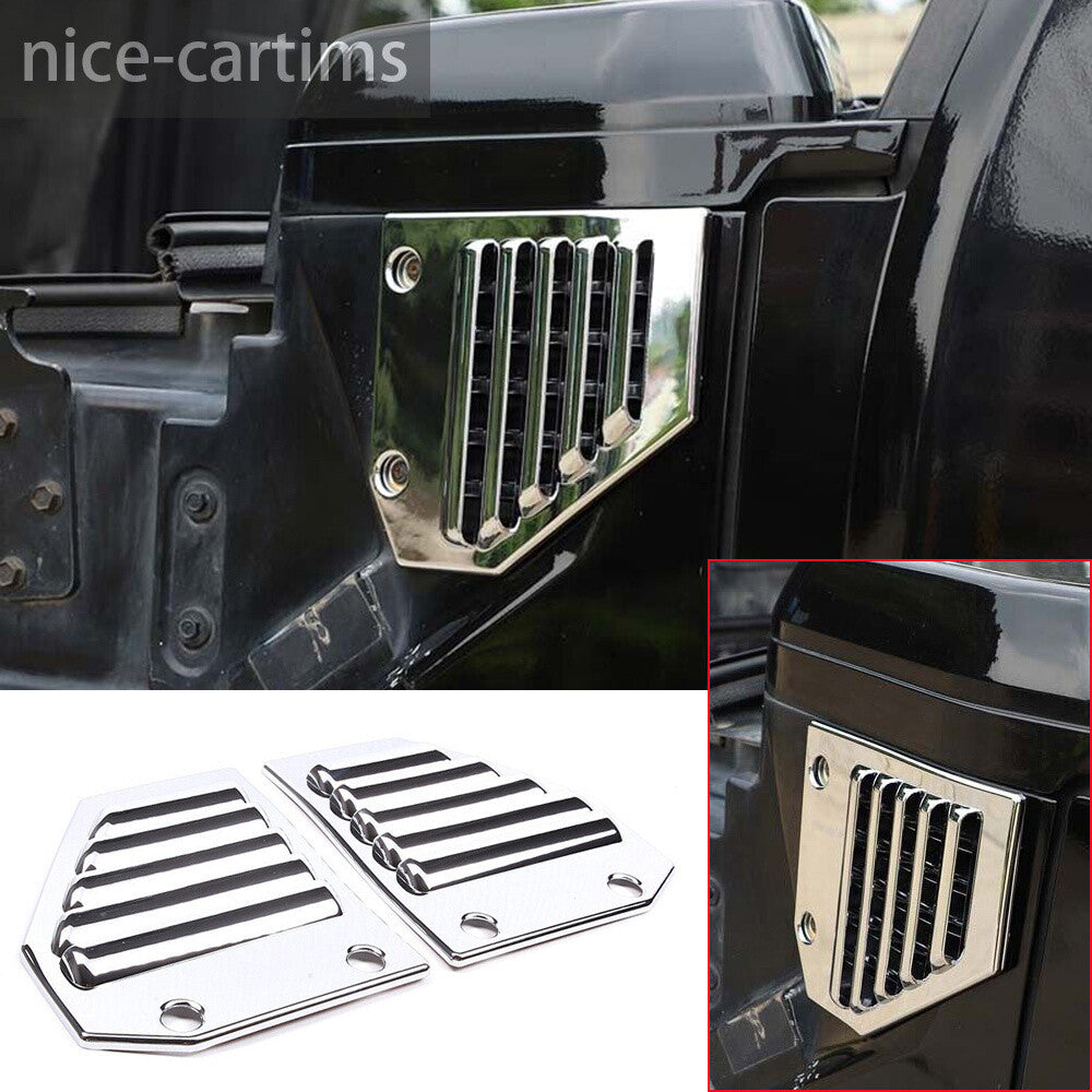 2¡ÁChrome ABS Hood Side Fender Vent Outlet Intake Cover For HUMMERH2 2003-2009