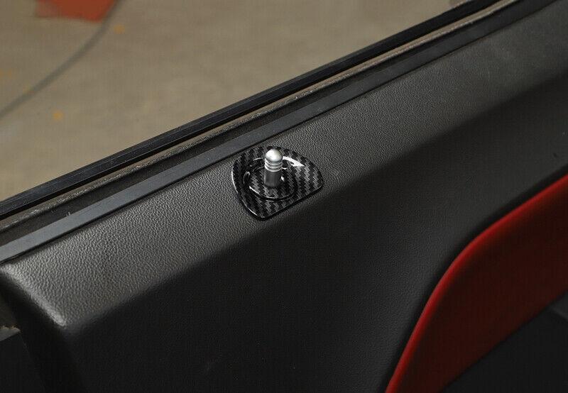 for Dodge for Challenger 2009-2014 ABS Carbon Fiber Inner Door Bolt Lock Down Ring