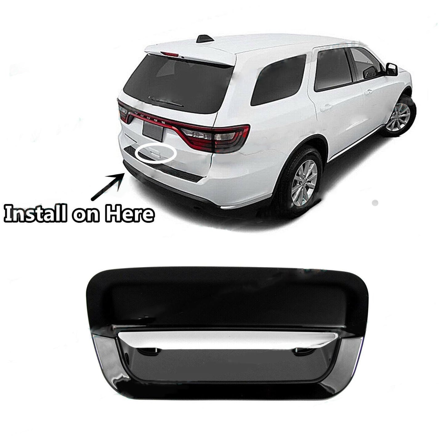 For 2014-2023 for Dodge Durango SUV Glossy Black Rear Trunk Door Handle Bowl Cover