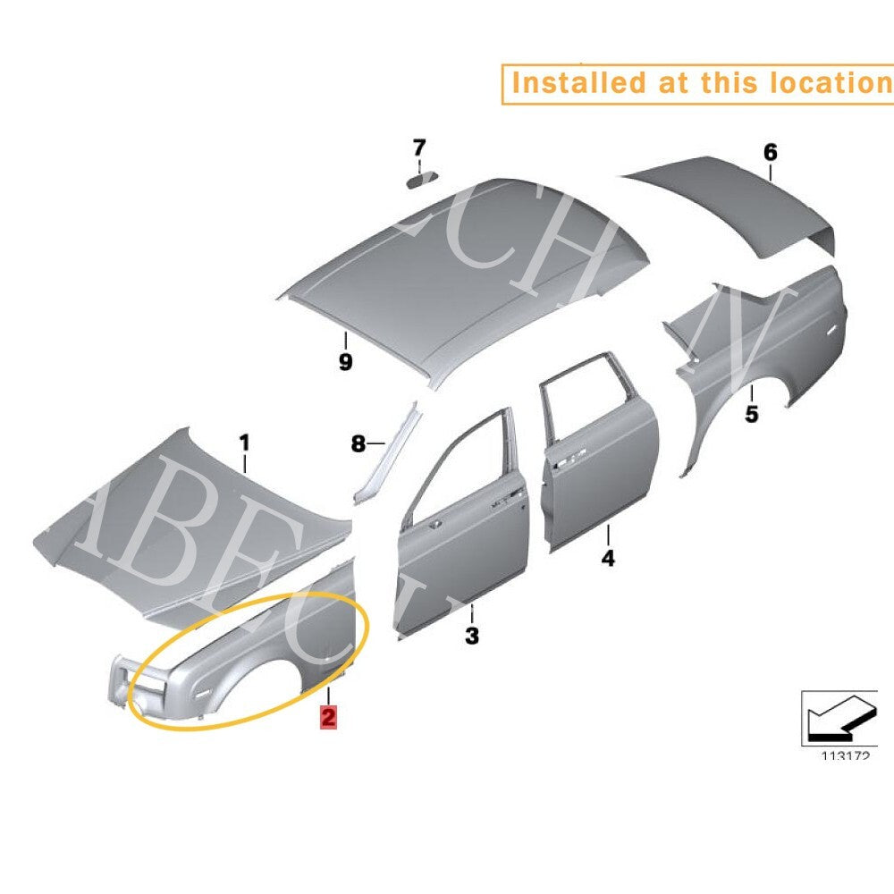 Left and right side kits for Rolls-Royce for Phantom 2013 - 2017 FENDER. Equipment Manufacturer: 41357294067/068