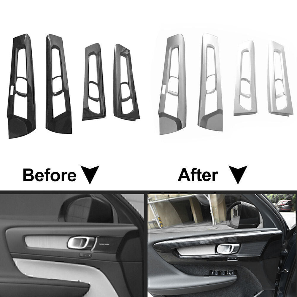 4X ABS Interior Door Handle Bowl Panel Cover Trim Fit for Volvo XC40 2018-2021