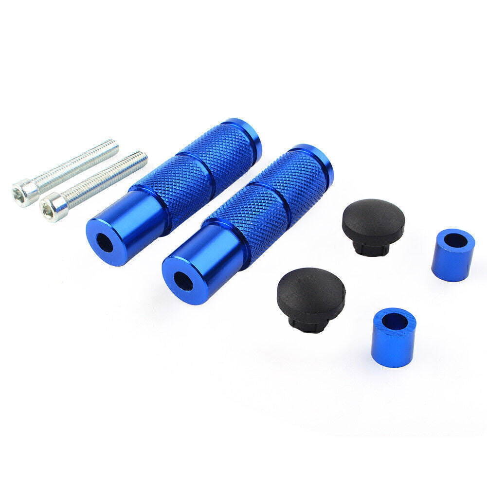 Universal Motorcycle Bike Foot Pegs Footpegs Rear Set Pedals Racing Blue