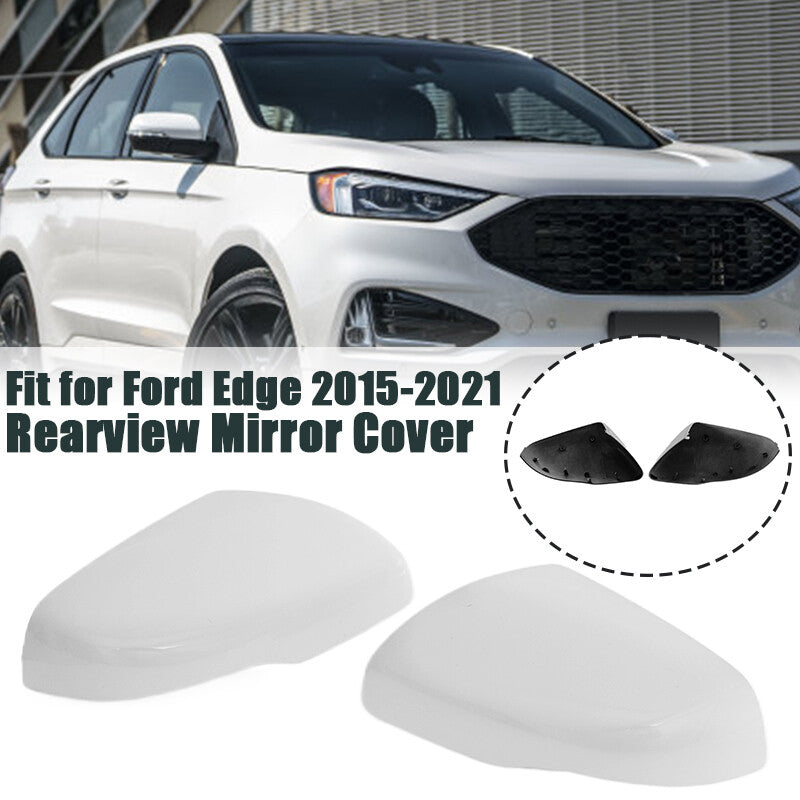 White mirror housings for Ford Edge 2015-2020, rearview camera cover (pair).