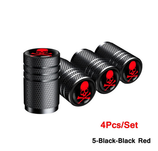 4-piece car tire valve cover rod air dust cover with blue studs for Hyundai for Acura