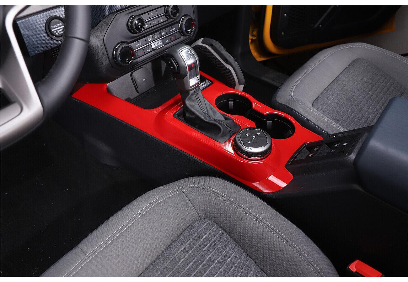 Fit for Ford Bronco 2021-2023 Red ABS Car Gear Shift Panel Cover Accessories