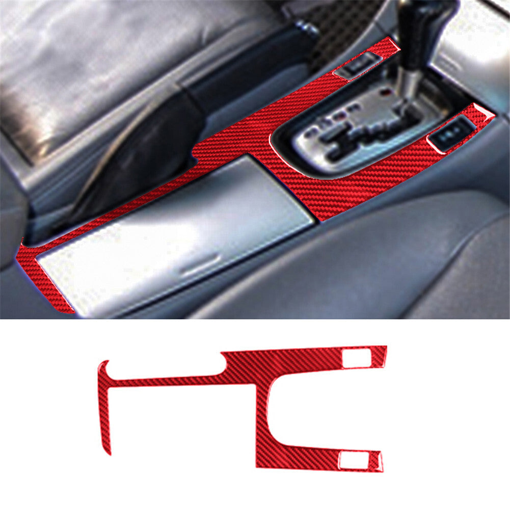 3Pcs for Acura TSX 2004-08 Red Carbon Fiber Interior Gear Shift Kit Cover Trim