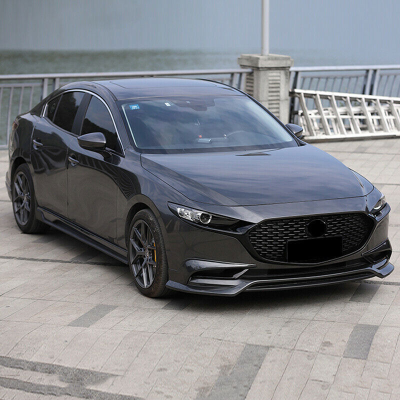 2p for Mazda 3 Axela 2019-2024 Unpainted Side Skirts Extension Spoiler Lip Guard