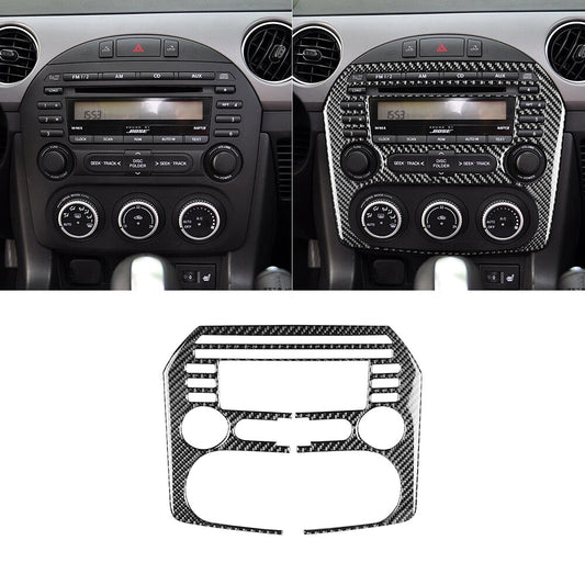 Carbon Fiber Interior Central Console CD Cover Trim for Mazda MX-5 Miata 2009-15