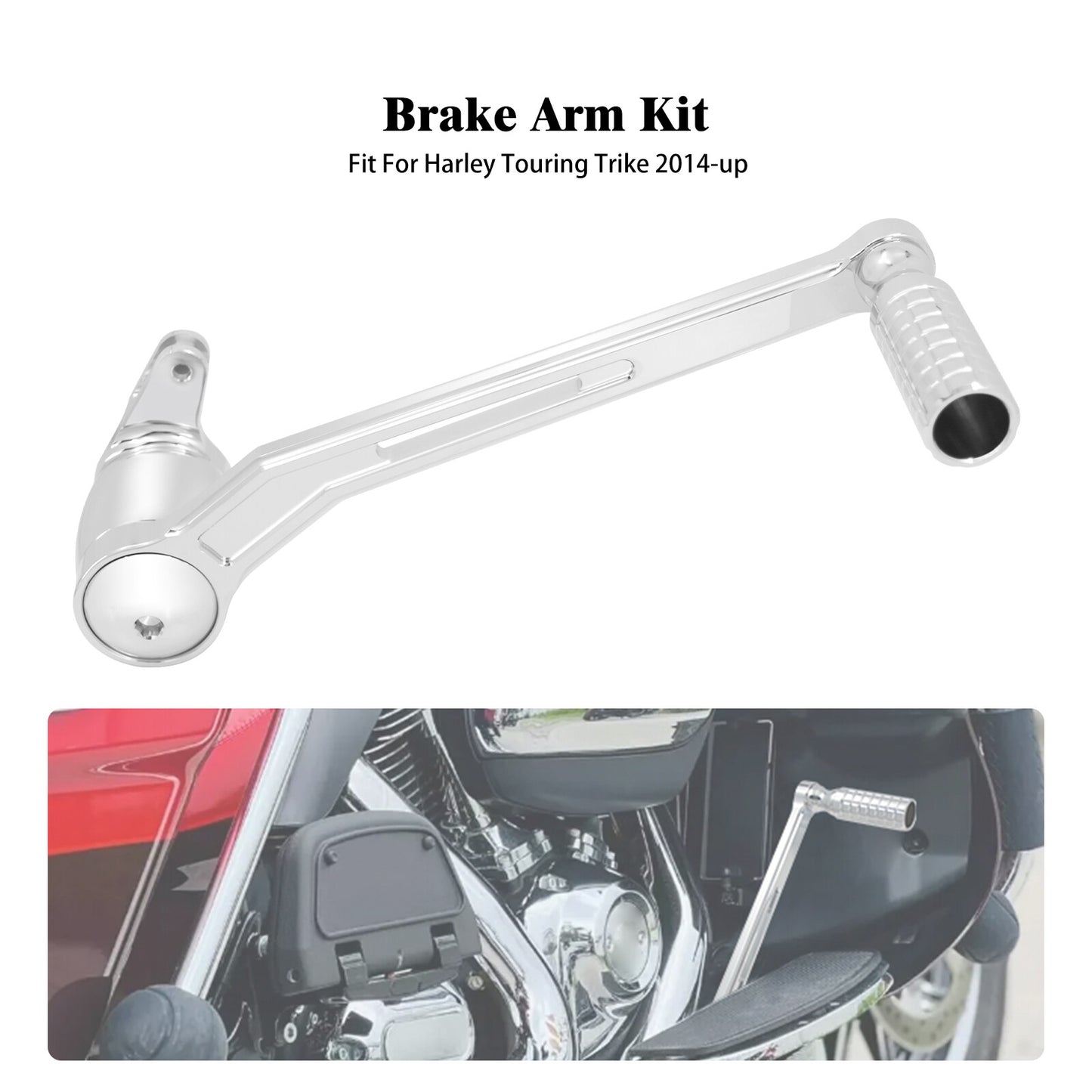 Chrome Brake Arm Lever Kit Fit for Harley Electra Street Road King Glide 14-2023