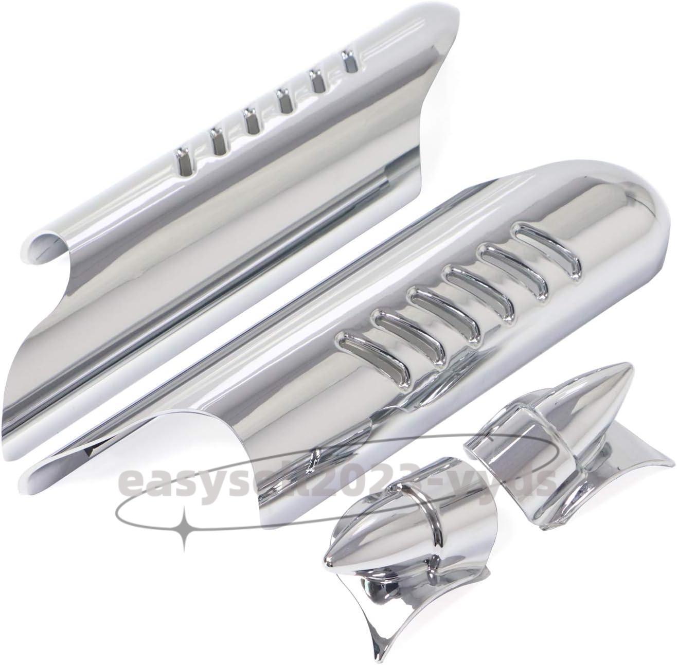 Chrome Fork Lower Leg Deflectors Shield Cover for Harley Touring FLHT 2000-2013