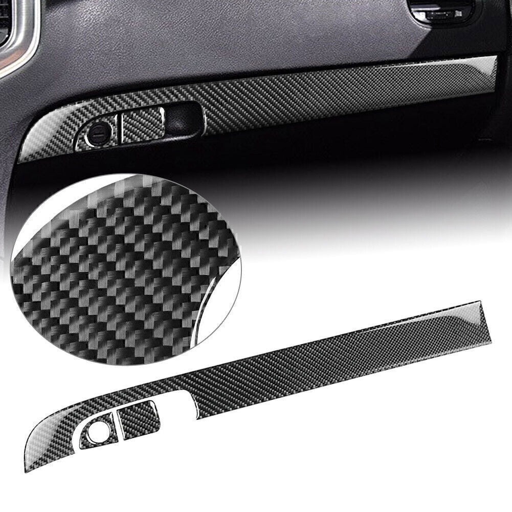 for Dodge Charger 2015-2021 3x Carbon Fiber Copilot Dashboard Panel Cover Trim