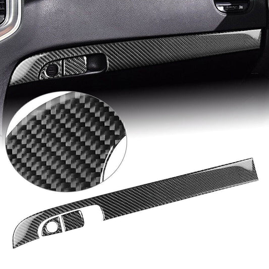 for Dodge Charger 2015-2021 3x Carbon Fiber Copilot Dashboard Panel Cover Trim