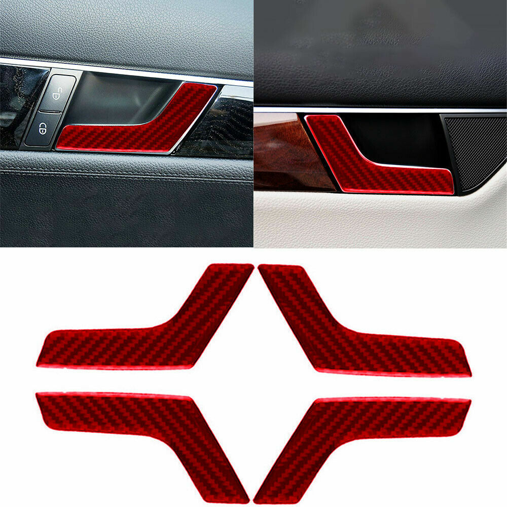 Carbon fiber door handle cover interior trim for Mercedes-Benz C-Class W204
