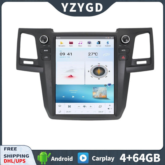 for Toyota Fortuner 2007-2015 Car Radio CarPlay 2Din Stereo Receiver Screen 64GB