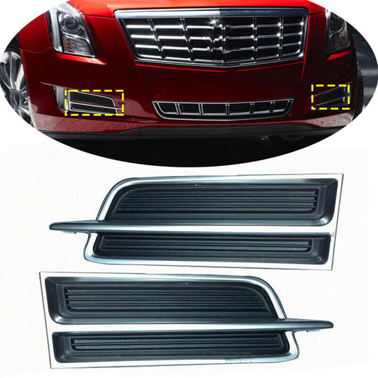 Pair Front Fog Driving Light Cover Trim Grille Fit for Cadillac XTS 2013-2017
