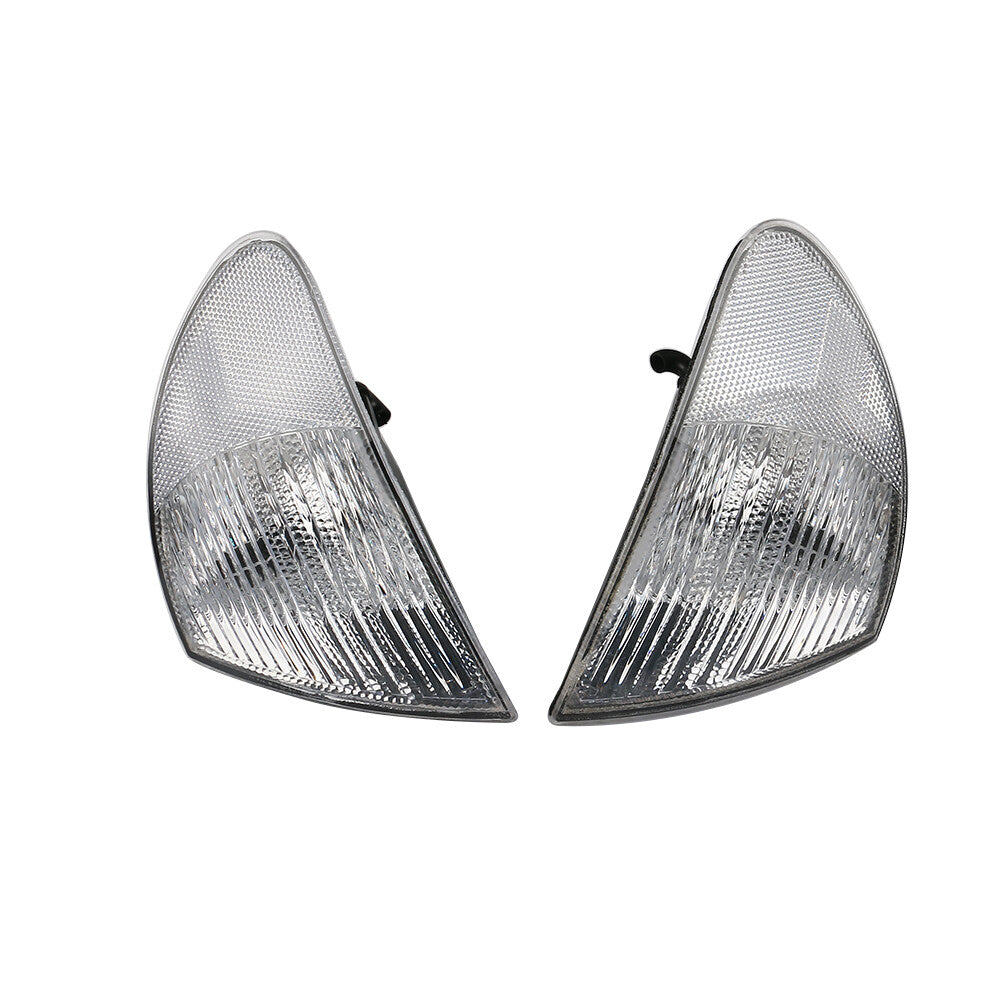 2Pcs Front Turn Signal Light White Lens Left+Right For 1998-2001 3 Series E46