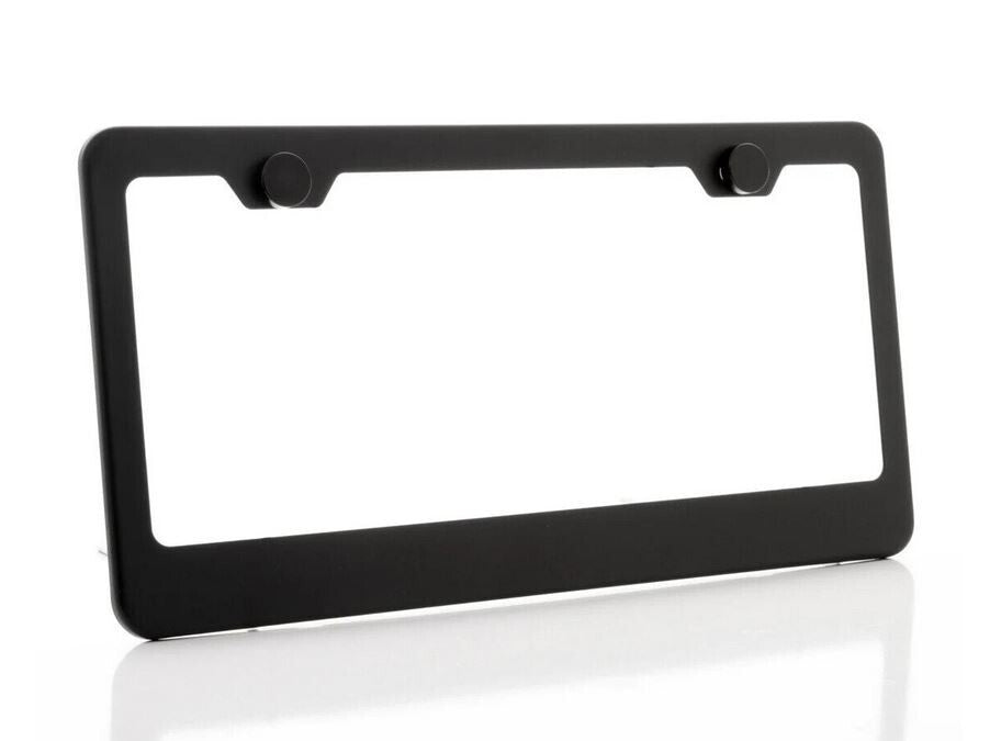 Car license plate frame cover, wide bottom, matte black, suitable for Audi