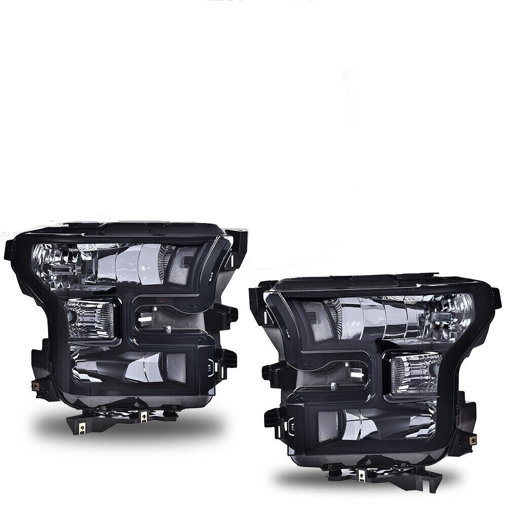 Suitable for 2015-2017 for Ford F-150 Smoke Lens Headlights, Clear Headlights (Left + Right -)